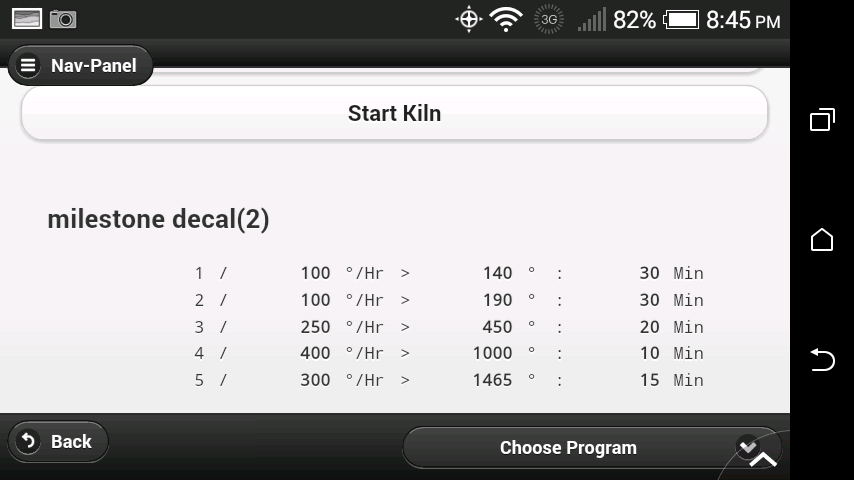 Start Stop Programs Screen